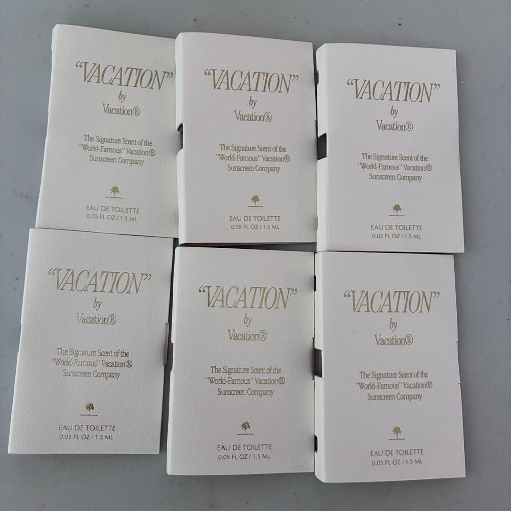 6x Vacation by Vacation Fragrance Eau de Toilette Sample Spray .05oz/1.5ml (9mL)